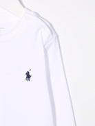 T-shirt per neonato Polo Ralph Lauren Kids bianca con ricamo - Rubino Kids