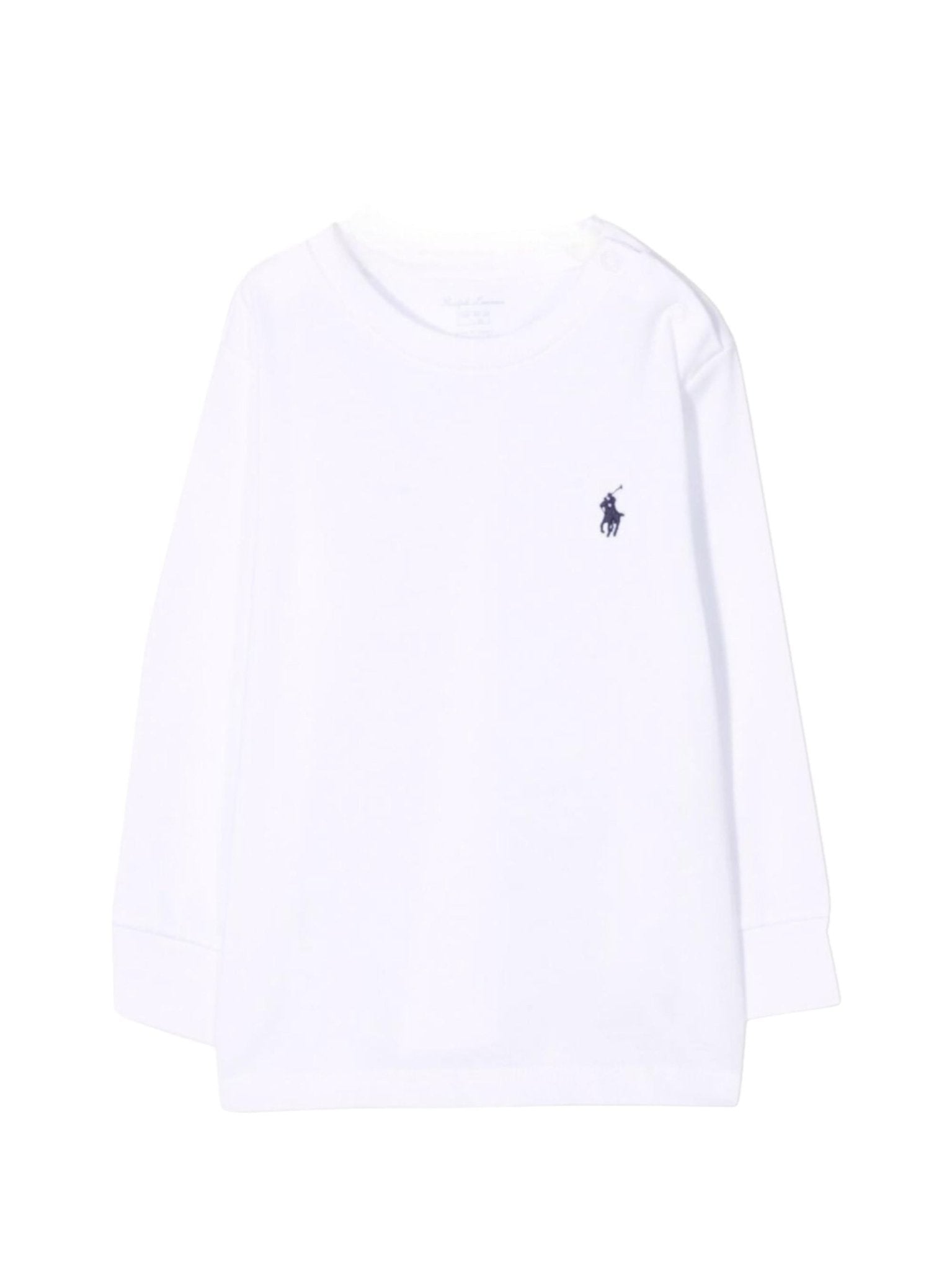T-shirt per neonato Polo Ralph Lauren Kids bianca con ricamo - Rubino Kids