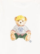 T-shirt per neonato Polo Ralph Lauren Kids bianca con stampa orsetto - Rubino Kids