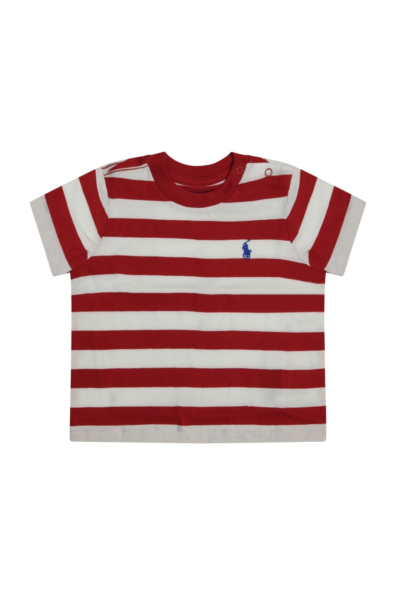 T-shirt per neonato Polo Ralph Lauren Kids multicolore con logo Polo Pony sul davanti - Rubino Kids