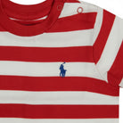T-shirt per neonato Polo Ralph Lauren Kids multicolore con logo Polo Pony sul davanti - Rubino Kids