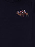 T-shirt per neonato Polo Ralph Lauren Kids nera con Equestrian Knight sul davanti - Rubino Kids