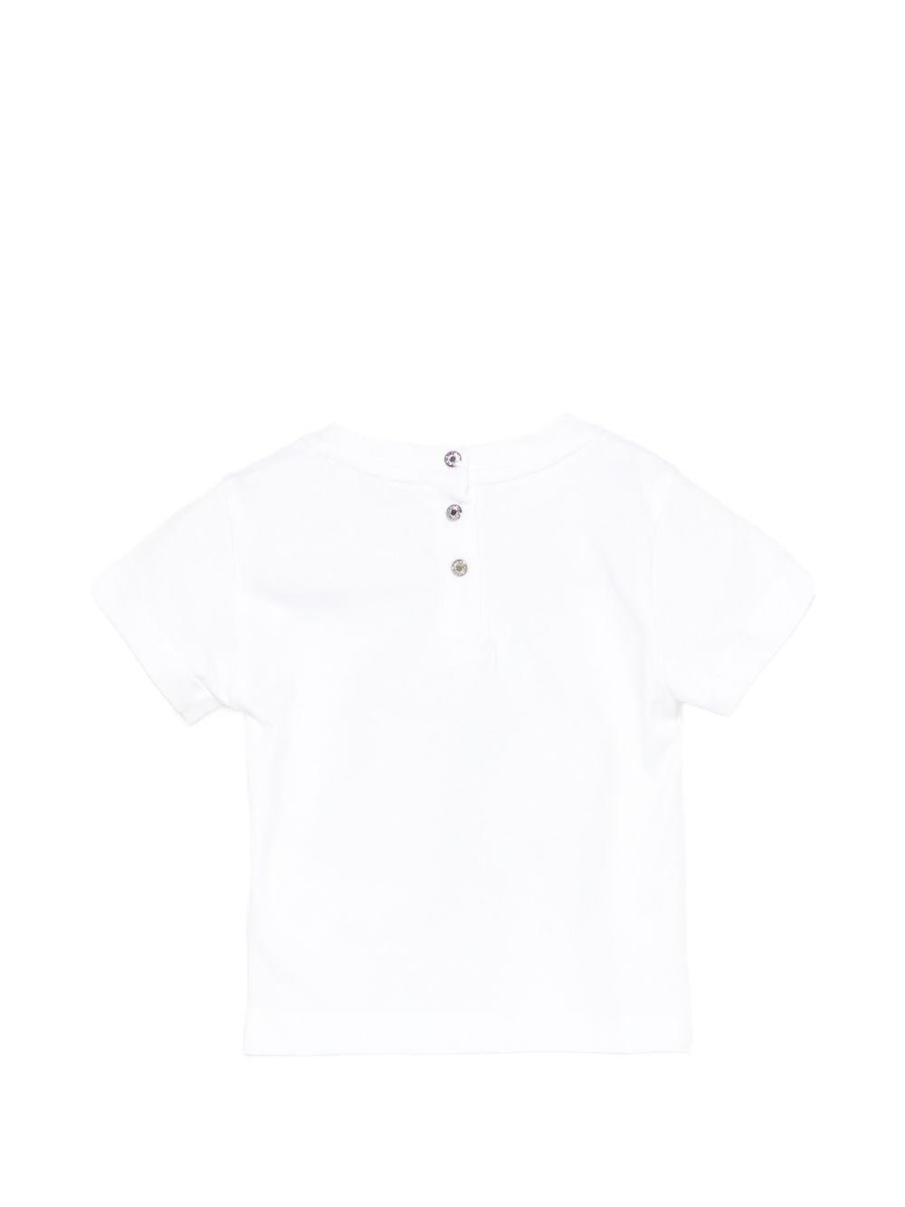 T-shirt per neonato Roberto Cavalli Kids bianca con stampa grafica tropicale - Rubino Kids