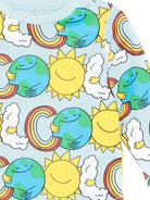 T-shirt per neonato Stella McCartney Kids azzurro con stampa grafica - Rubino Kids