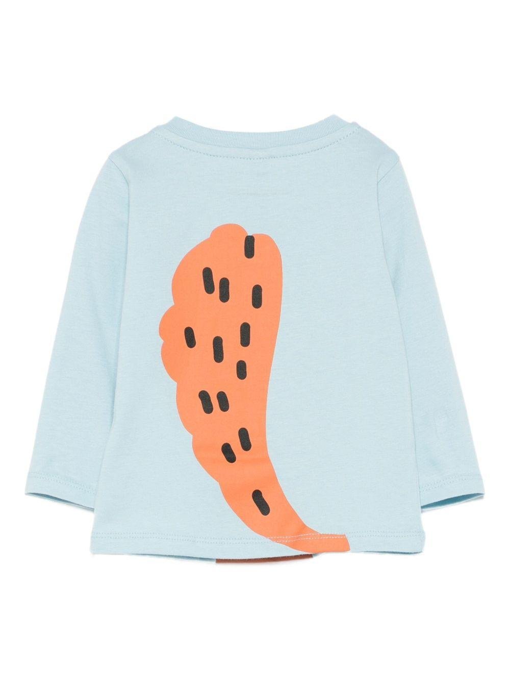 T-shirt per neonato Stella McCartney Kids azzurro con stampa scoiattolo - Rubino Kids