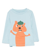 T-shirt per neonato Stella McCartney Kids azzurro con stampa scoiattolo - Rubino Kids