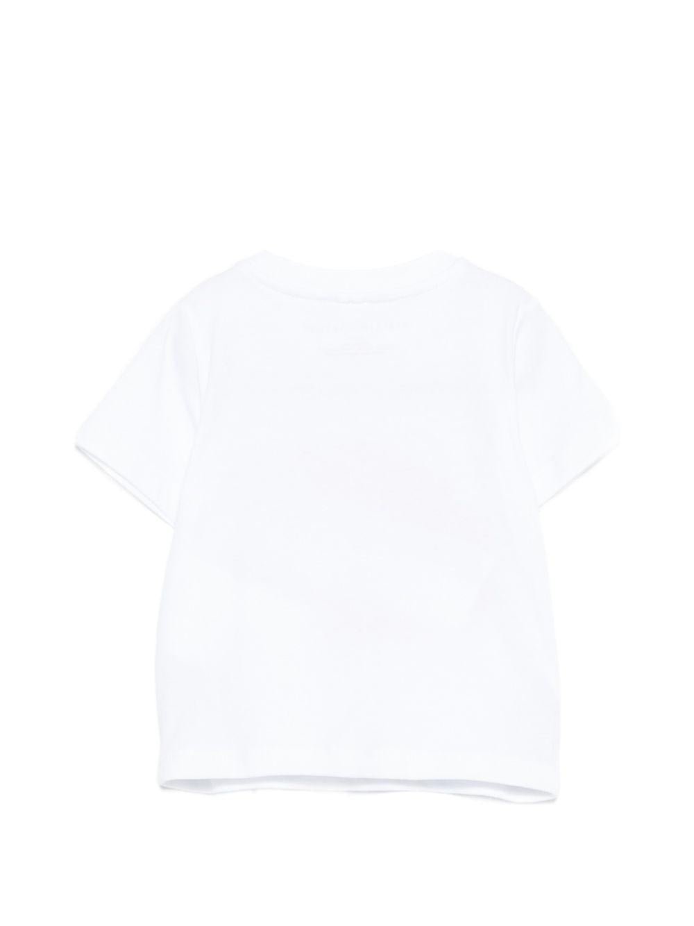 T-shirt per neonato Stella McCartney Kids bianca con stampa palla da rugby - Rubino Kids