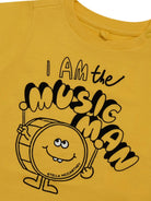T-shirt per neonato Stella McCartney Kids gialla con scritta "I am the music man" - Rubino Kids