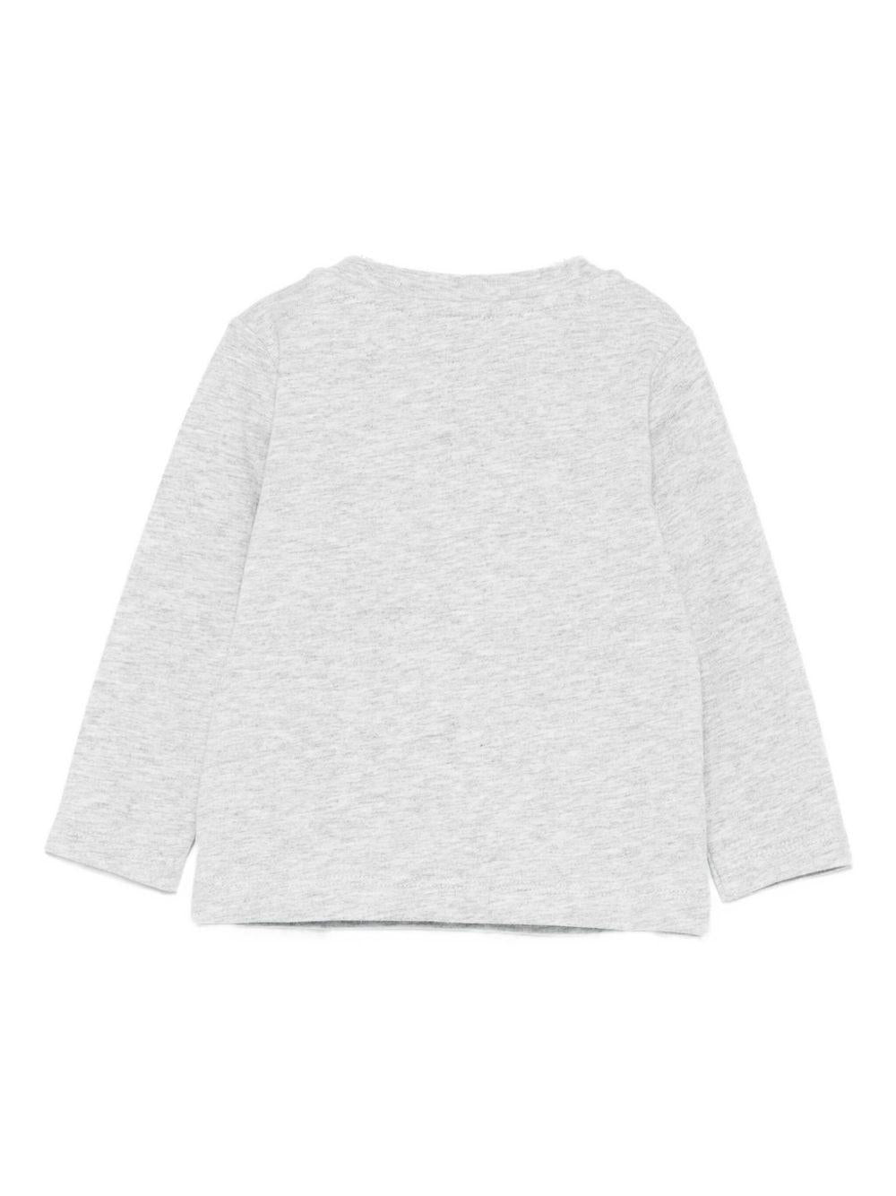 T-shirt per neonato Stella McCartney Kids grigio a maniche lunghe con stampa - Rubino Kids