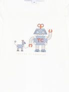 T-shirt per neonato Tartine Et Chocolat bianca con stampa grafica robot - Rubino Kids