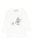 T-shirt per neonato Tartine Et Chocolat bianca con stampa grafica robot - Rubino Kids