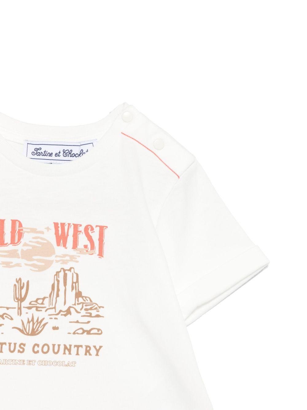 T-shirt per neonato Tartine Et Chocolat bianco con stampa - Rubino Kids