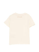 T-shirt per neonato Trussardi Junior beige con logo sul davanti - Rubino Kids