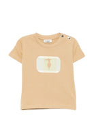 T-shirt per neonato Trussardi Junior beige con stampa grafica - Rubino Kids