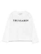 T-shirt per neonato Trussardi Junior bianco con logo sul davanti - Rubino Kids