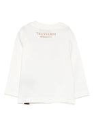T-shirt per neonato Trussardi Junior bianco con stampa frontale - Rubino Kids