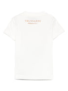 T-shirt per neonato Trussardi Junior bianco con stampa grafica - Rubino Kids