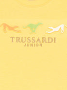 T-shirt per neonato Trussardi Junior giallo con logo e dettaglio goffrato - Rubino Kids