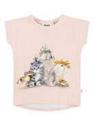T-shirt Ragnhilde per bambina Molo rosa con stampa animali - Rubino Kids