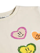 T-shirt Ranva per bambina Molo beige con motivo a cuori - Rubino Kids