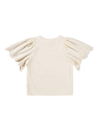T-shirt Ritza per bambina Molo beige con dettagli occhielli - Rubino Kids