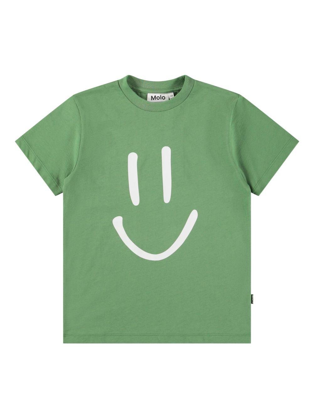 T-shirt Roxo per bambini Molo verde con stampa smile - Rubino Kids