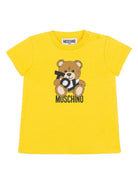 T-shirt Teddy Bear per neonata Moschino Kids giallo con orlo dritto - Rubino Kids