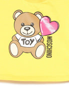 T-shirt Teddy Bear per neonata Moschino Kids giallo con stampa sul davanti - Rubino Kids