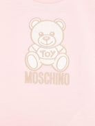 T-shirt Teddy Bear per neonata Moschino Kids rosa con ricamo frontale - Rubino Kids