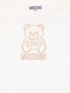 T-shirt Teddy Bear per neonato Moschino Kids bianco con ricamo frontale - Rubino Kids