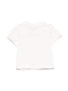 T-shirt Teddy Bear per neonato Moschino Kids bianco con ricamo frontale - Rubino Kids