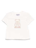 T-shirt Teddy Bear per neonato Moschino Kids bianco con ricamo frontale - Rubino Kids