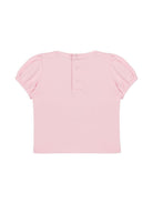T-shirt Teddy Bear per neonato Moschino Kids rosa con girocollo - Rubino Kids