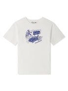 T-shirt Thibald per bambino Bonpoint bianco con girocollo - Rubino Kids