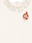 T-shirtTidjany per bambina Bonpoint bianca con dettagli ricamati - Rubino Kids