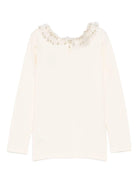 T-shirtTidjany per bambina Bonpoint bianca con dettagli ricamati - Rubino Kids