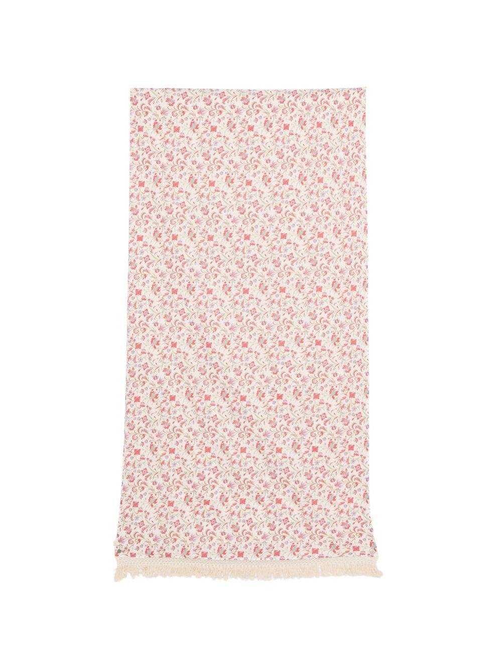 Telo mare per bambina Louise Misha bianco con stampa floreale all - over - Rubino Kids
