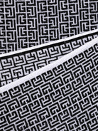 Telo mare per bambini Balmain Kids bianco e nero con stampa geometrica all - over - Rubino Kids
