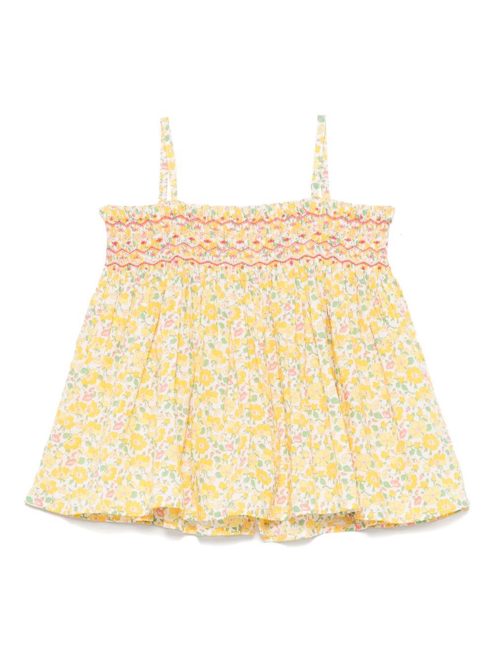 Top Apolline per bambina Bonpoint bianco con spalline sottili - Rubino Kids