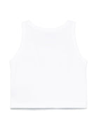 Top con strass per bambina John Richmond Junior bianco con orlo dritto - Rubino Kids