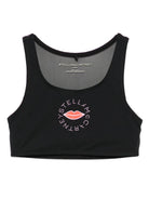 Top crop per bambina Stella McCartney Kids nero con inserto in rete - Rubino Kids