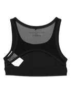 Top crop per bambina Stella McCartney Kids nero con inserto in rete - Rubino Kids