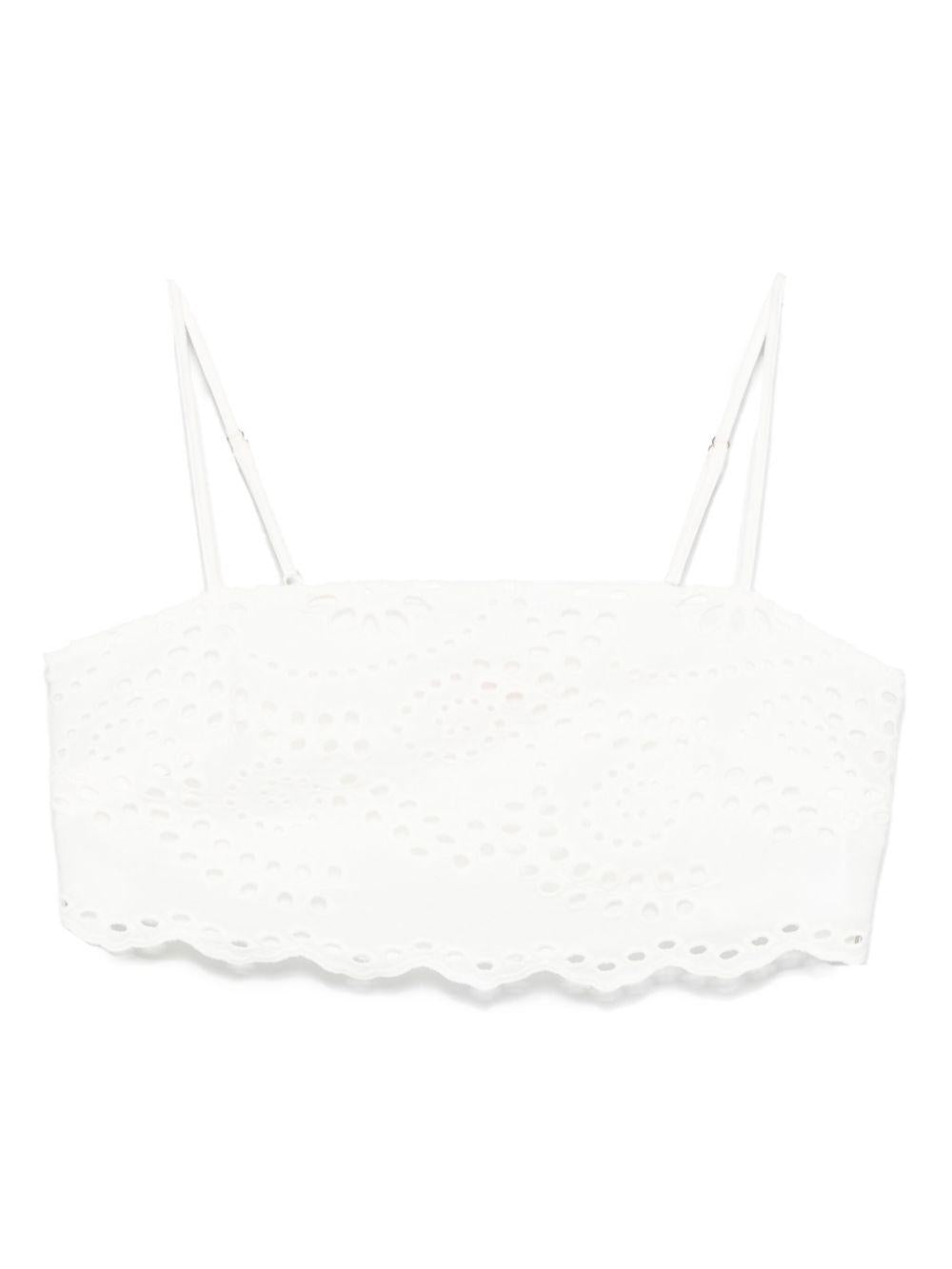 Top crop per donna MC2 Saint Barth bianco in cotone - Rubino Kids