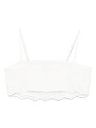 Top crop per donna MC2 Saint Barth bianco in cotone - Rubino Kids