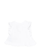Top da neonata Balmain Kids bianco con ruches - Rubino Kids
