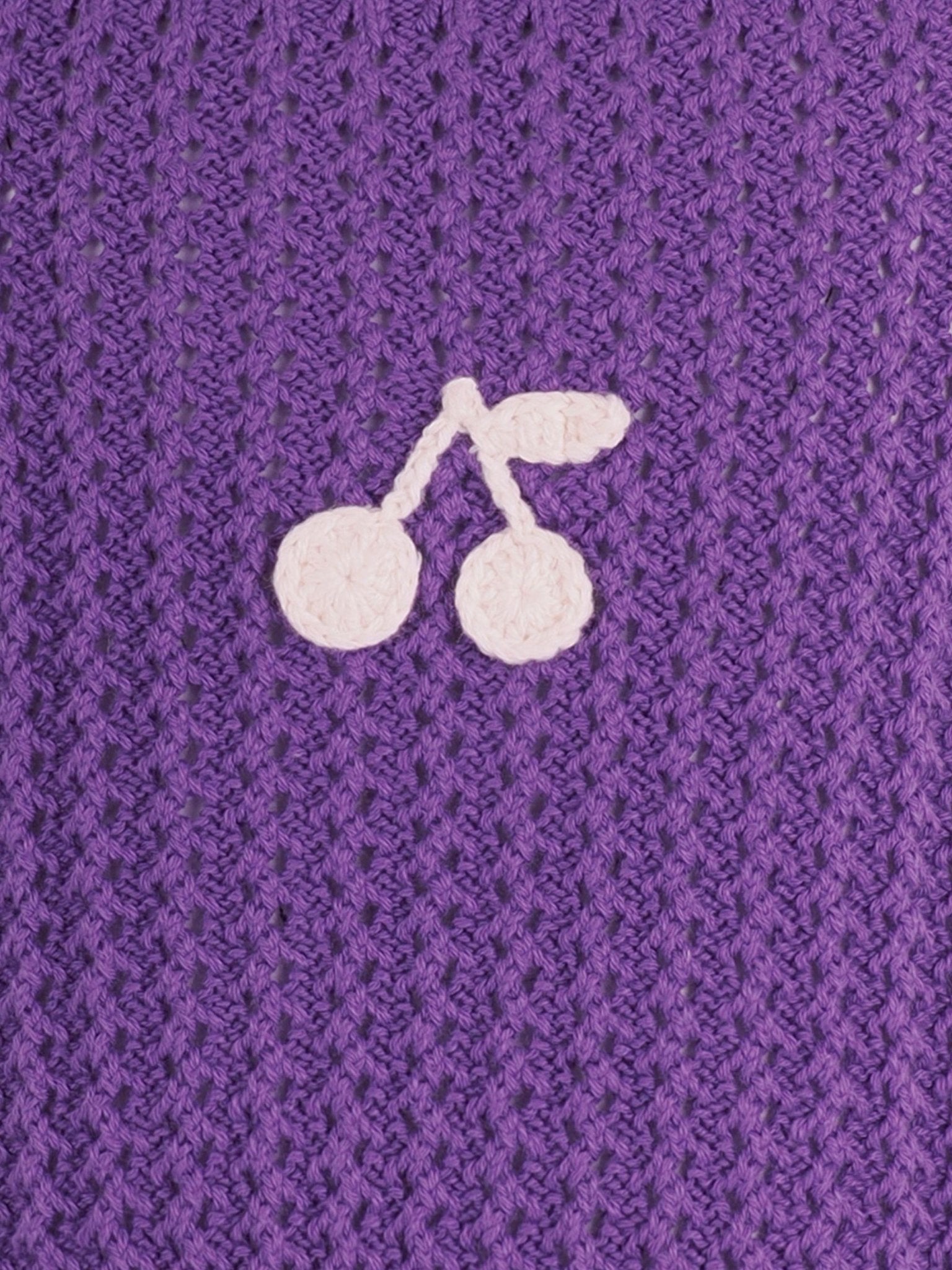 Top per bambina Bonpoint viola con motivo a ciliega - Rubino Kids