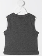 Top per bambina Brunello Cucinelli Kids grigio a girocollo - Rubino Kids