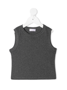 Top per bambina Brunello Cucinelli Kids grigio a girocollo - Rubino Kids