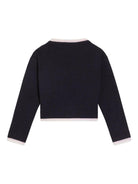 Top per bambina Dolce & Gabbana Kids blu a coste con logo - Rubino Kids