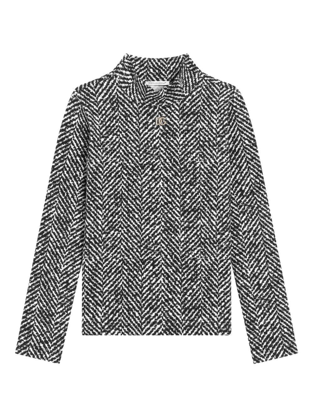 Top per bambina Dolce & Gabbana Kids nero a collo alto - Rubino Kids